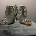 Elie Tahari Leather Cutout Peep SHOES 38