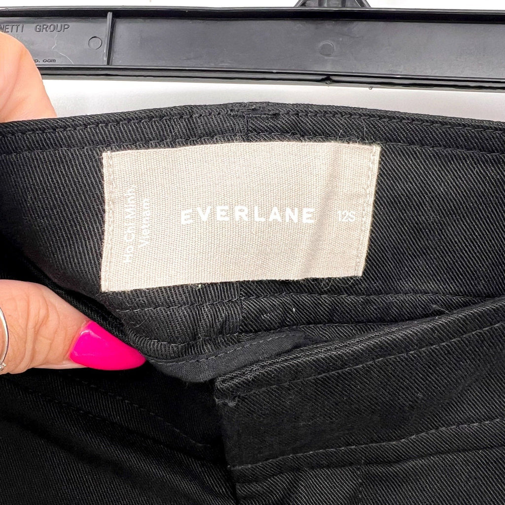 Everlane Womens The Way-High Drape Pants Size 12 30" Inseam Pleated Black NWT
