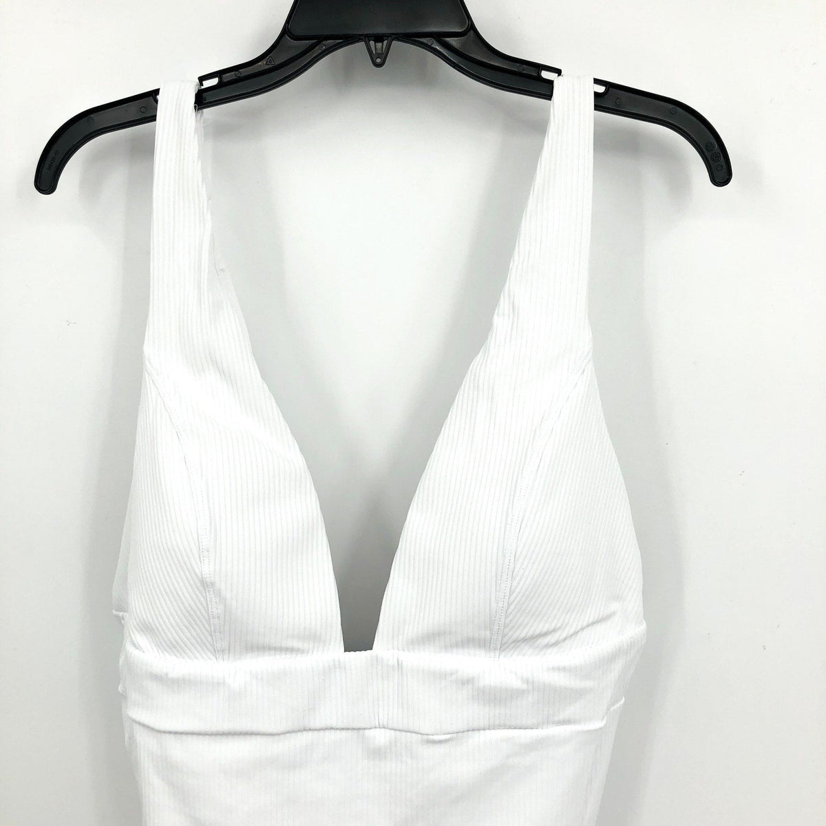 ANDIE SWIM Sardinia One Piece Swimsuit 3XL US 20 White Ribbed Plunge V Neck NWT