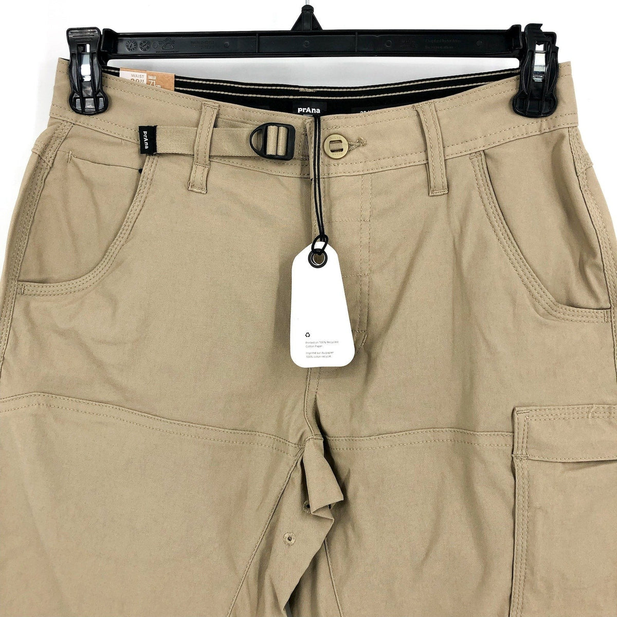 PRANA Men's Stretch Zion Shorts II Size 28 Tan Sandbar Flat Front 10" Inseam NWT