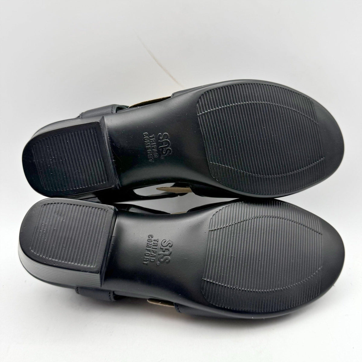 SAS Womens Suntimer Heeled Sandals Size 7 M EU 37.5 Black Leather NIB