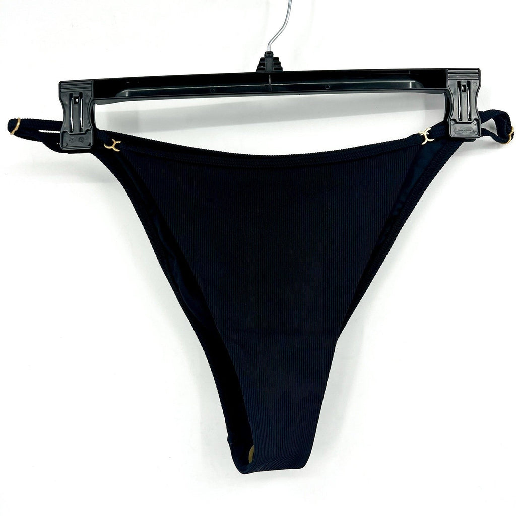 L*SPACE Women's Remi Bitsy Bikini Bottoms XL Black Cheeky Coverage NWT