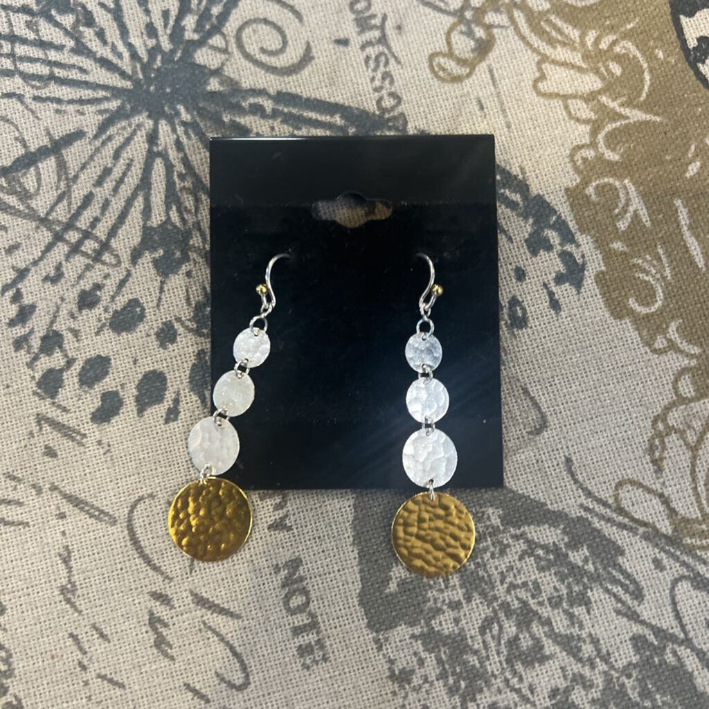 925 925 Hammered Round Dangles EARRINGS