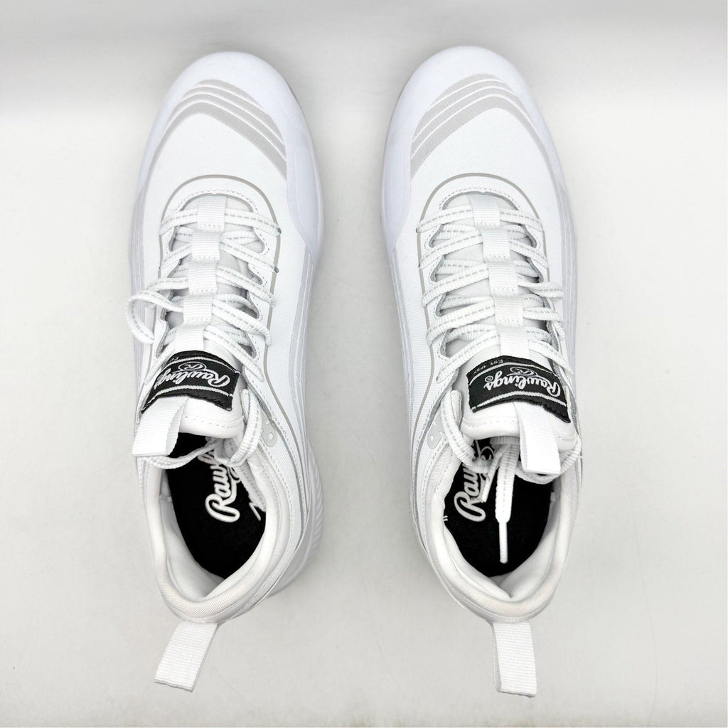 Rawlings Men Bullpen Low Baseball Cleats Size 13 White Gray Metal T4595 NWOB