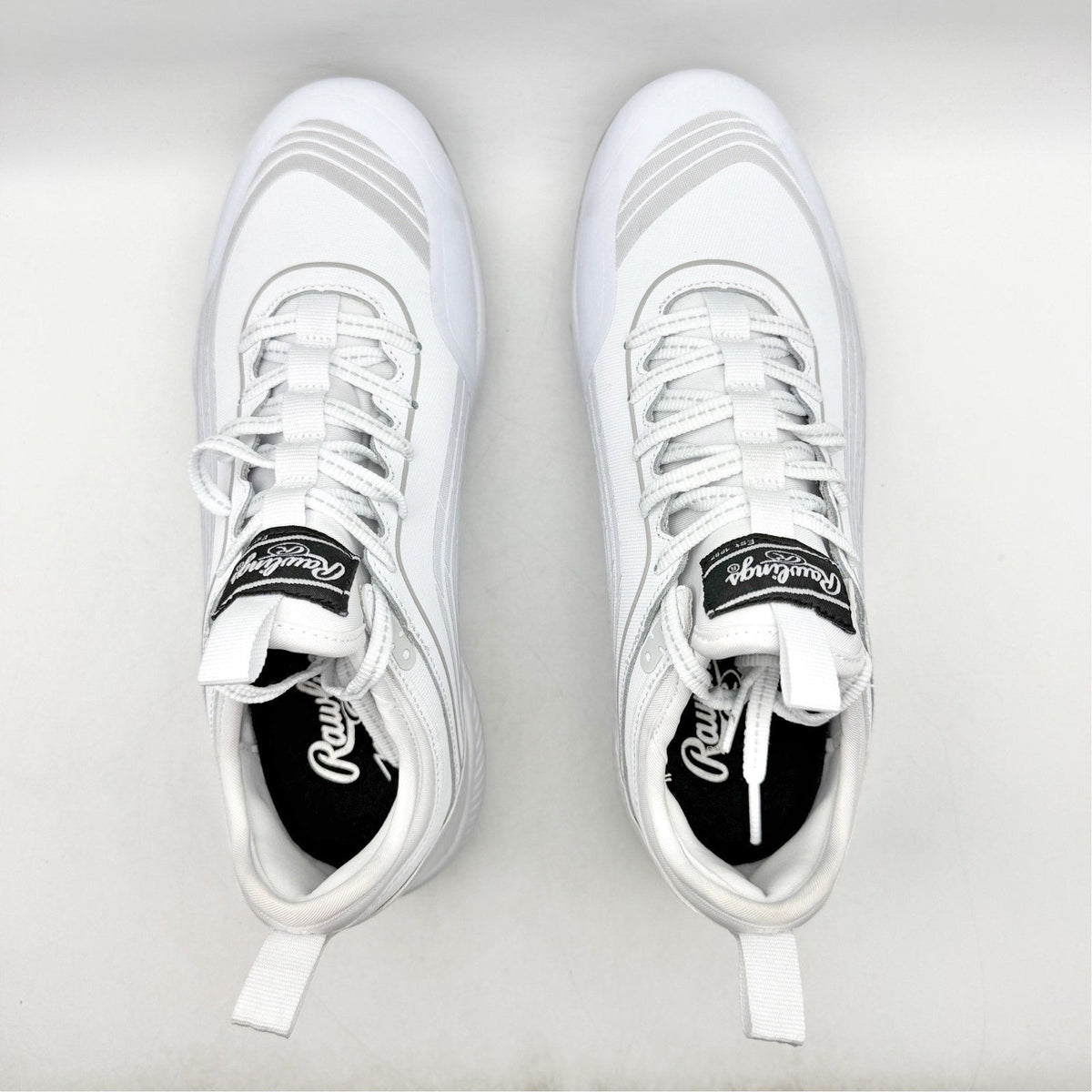 Rawlings Men Bullpen Low Baseball Cleats Size 13 White Gray Metal T4595 NWOB