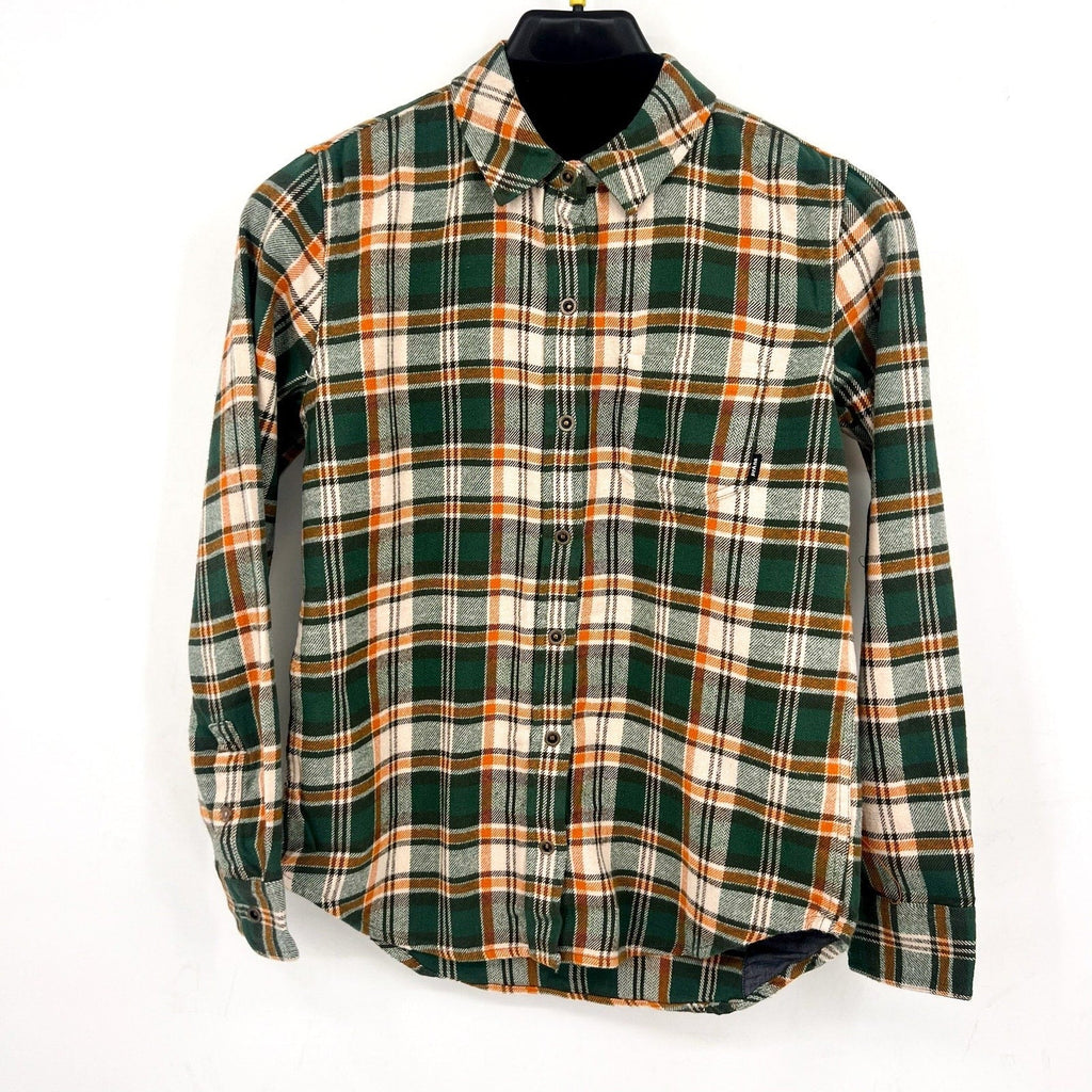PRANA Women's Golden Canyon Flannel Shirt Small Soft Pine Green Plaid NWT