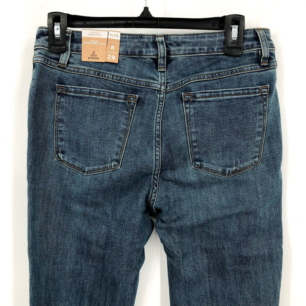PRANA Women's Sienna Skinny Jeans 29x31 US 8 True Blue Stretch Denim NWT