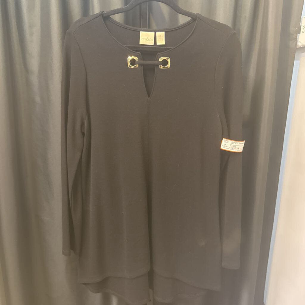 Chicos LS 2 Gold Grommets Tunic TOPS 1