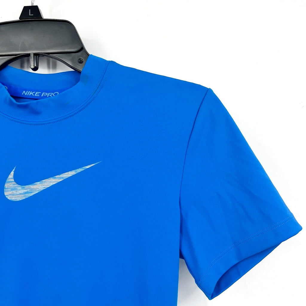 NIKE PRO Women's Dri-FIT Short-Sleeve Cropped Top XS Royal Blue Tee NWT