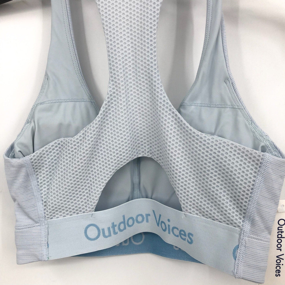 OUTDOOR VOICES Women's Doing Things Sports Bra XXS Light Blue Ice Racerback NWT