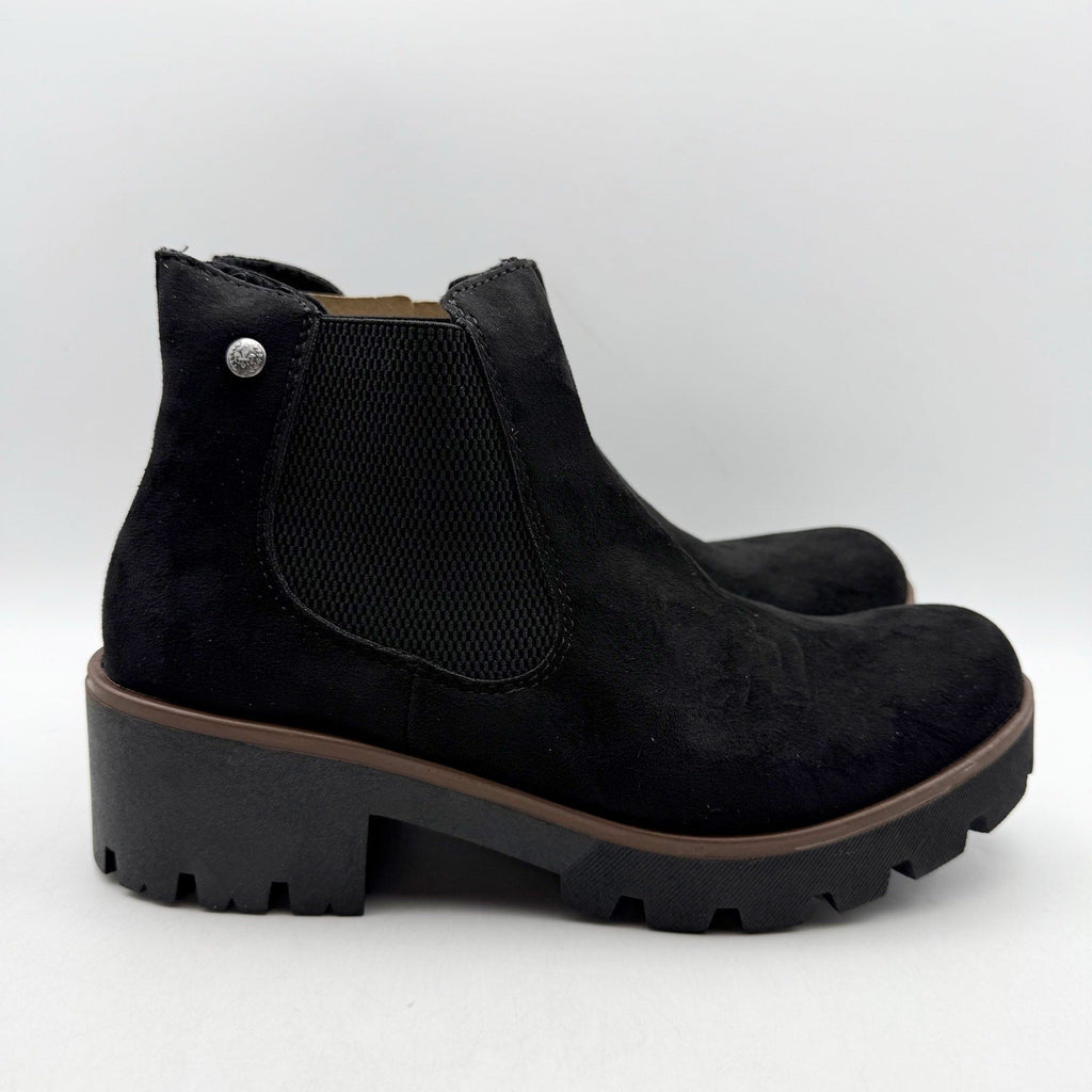 Rieker Womens Amalia 65 Chelsea Ankle Boots EU 40 US 8.5 Black Vegan Suede NIB