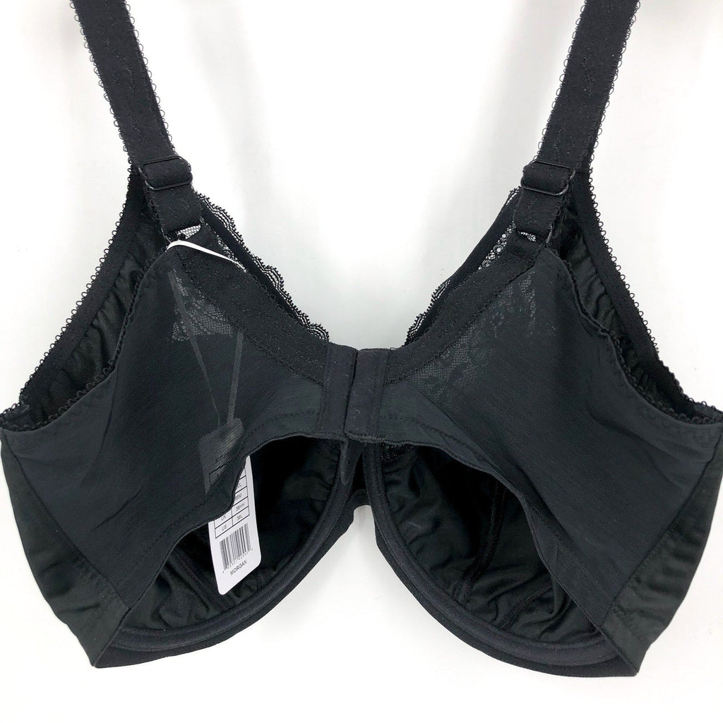 ELOMI Women's Morgan Underwired Banded Bra 38L Black Full Cup 4111 NWT