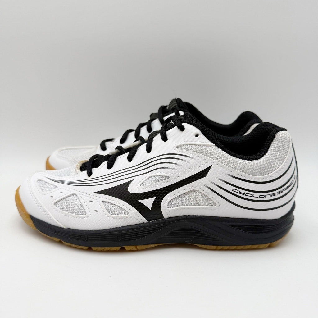 MIZUNO Womens Cyclone Speed 3 Volleyball Shoe Size 6 White Black Lace Up NWOB