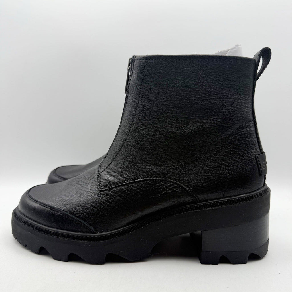 Sorel Womens Joan Now Zip Ankle Bootie Size 9 EU 40 Black Leather Waterproof NIB