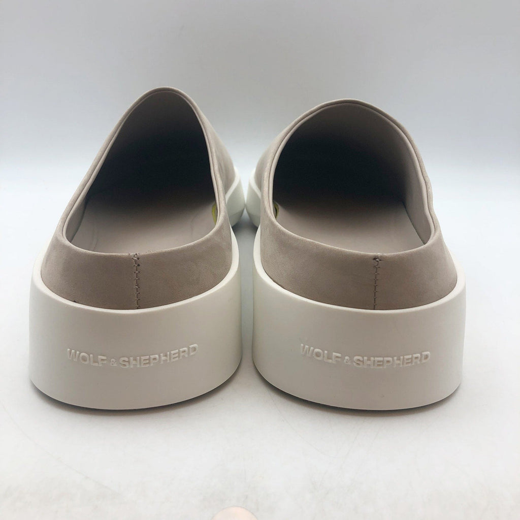 Wolf & Shepherd Cruise Mule Slip On Shoe MENS 7.5 WOMENS 9 Warm Gray Leather NIB