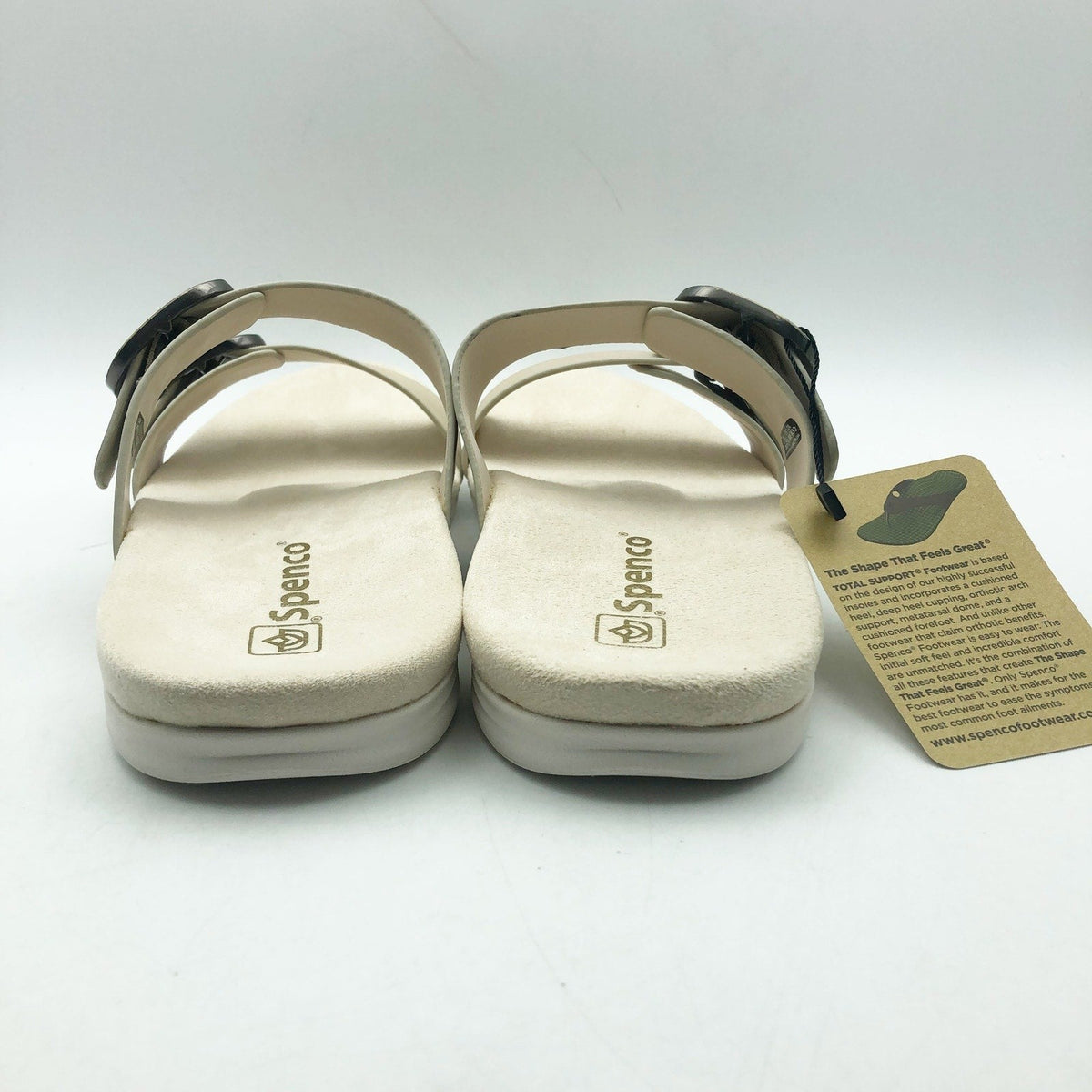 Spenco Womens Vista Slip On Sandals Size 7.5 Grey Morn Leather Comfort APMA NIB