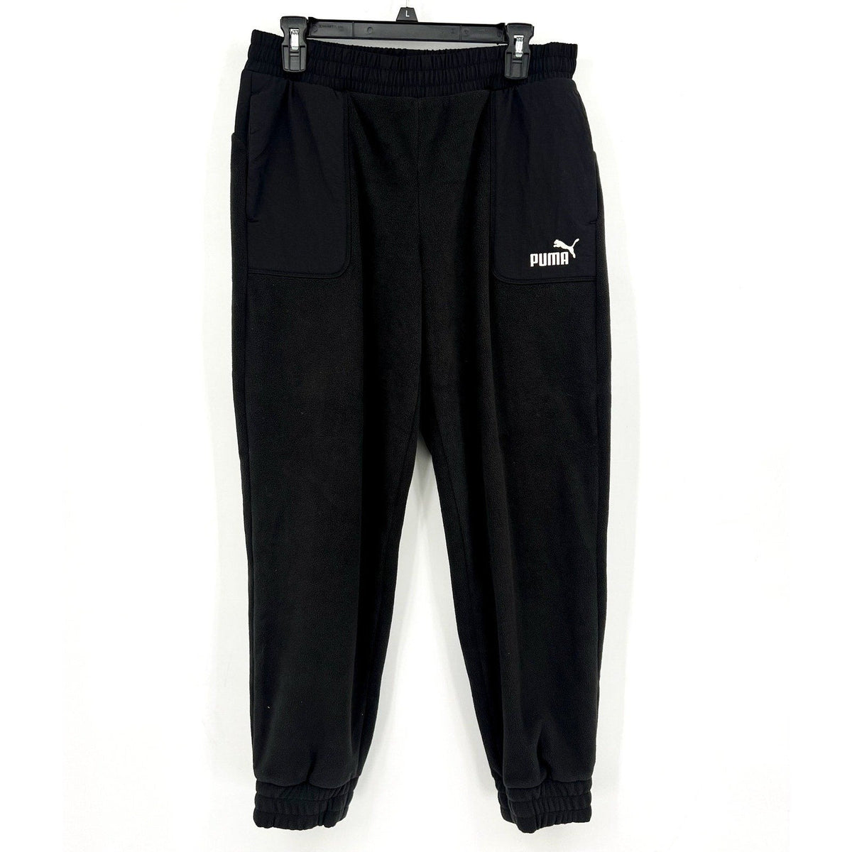 PUMA Women's ESS Elevated Winterized Pants Medium Black Drawstring Joggers NWT