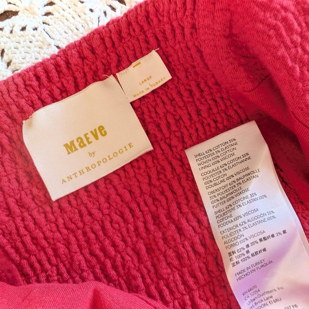 Maeve Anthropologie Puff-Sleeve Mini Dress - L