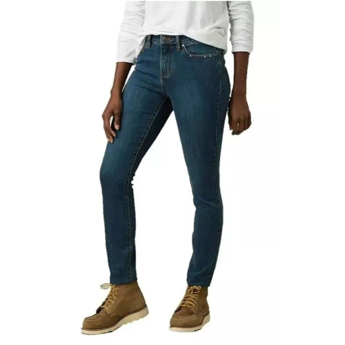 PRANA Womens Sienna Mid Rise Skinny Jeans 27x31 US 4 True Blue Stretch Denim NWT
