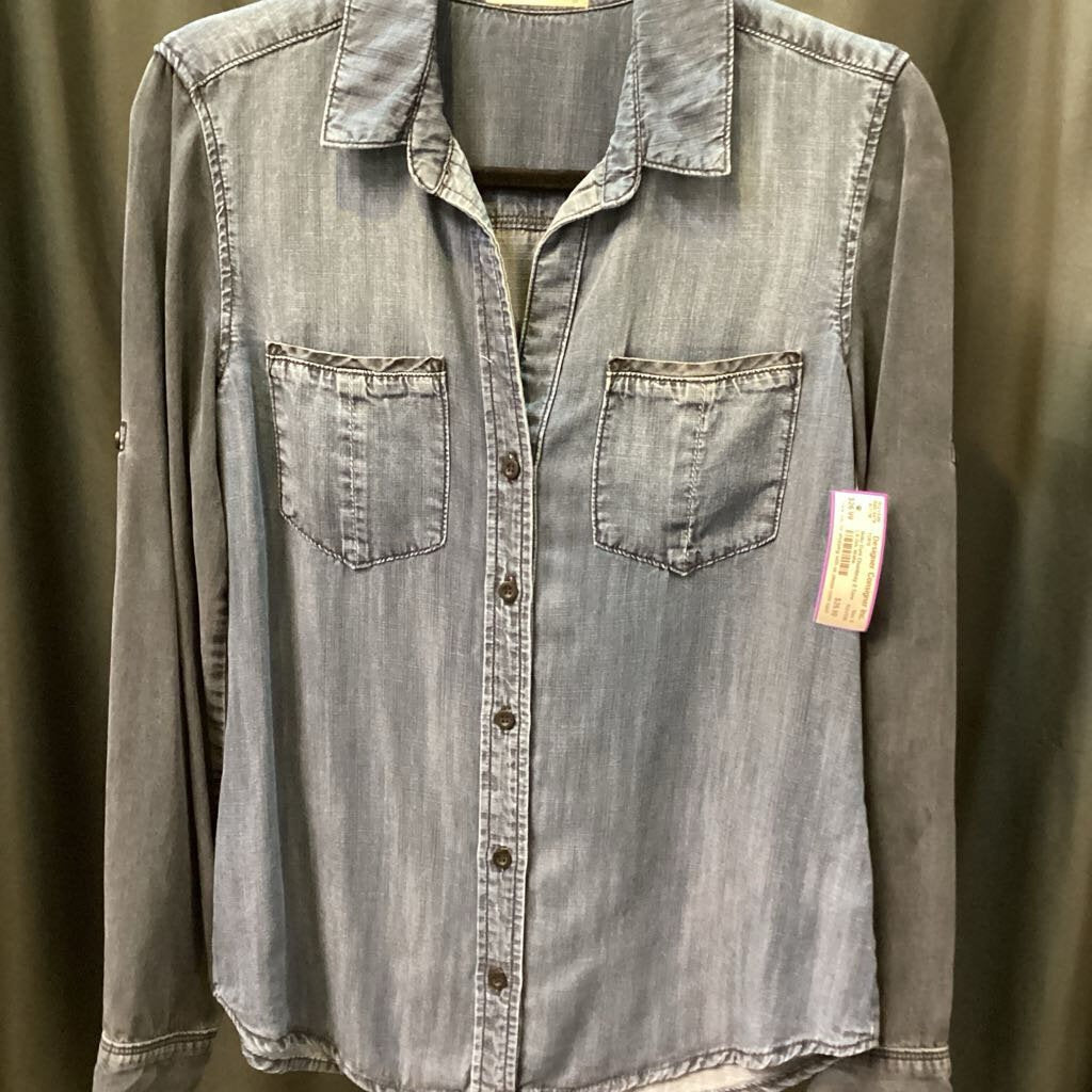 Bella Dahl Chambray 2 Tone LS TOPS S