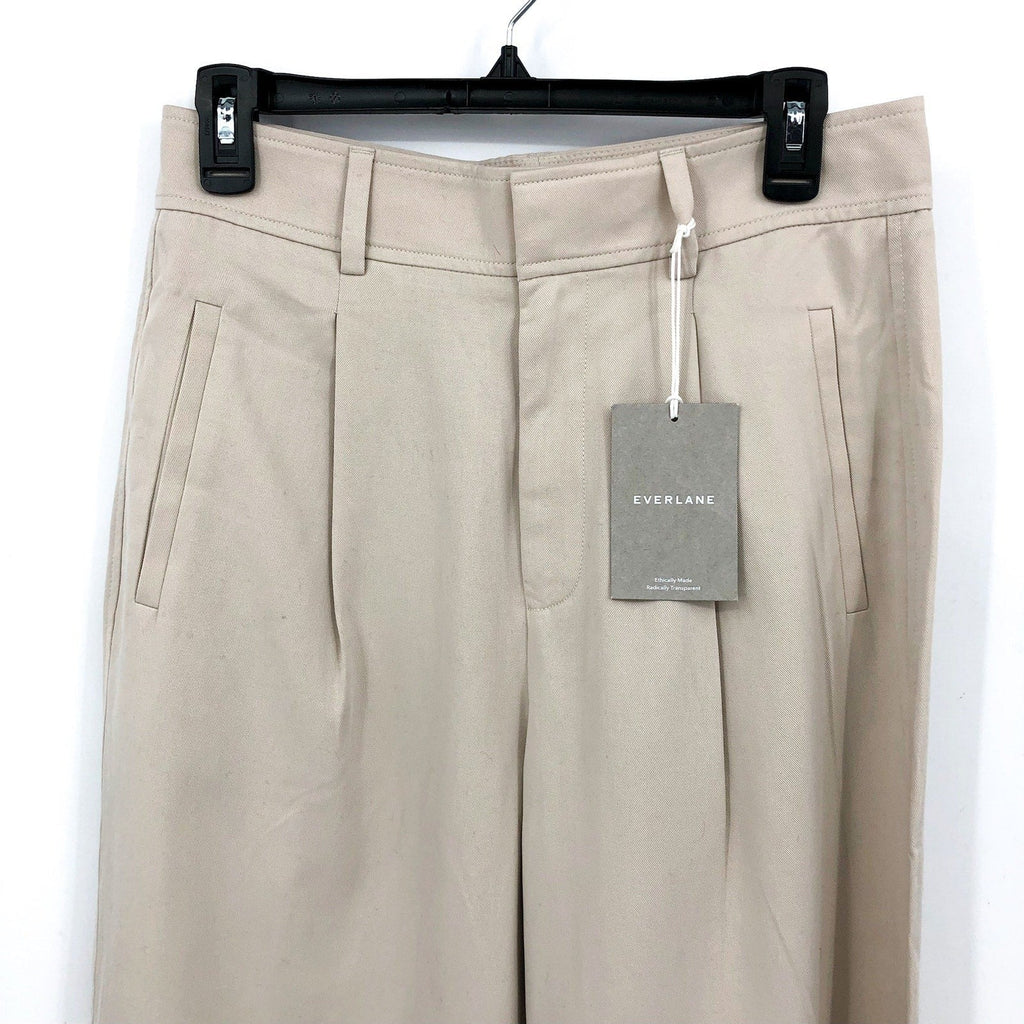 EVERLANE Women's Way High Drape Pants Size 12S Khaki 29" Inseam Sandstone NWT