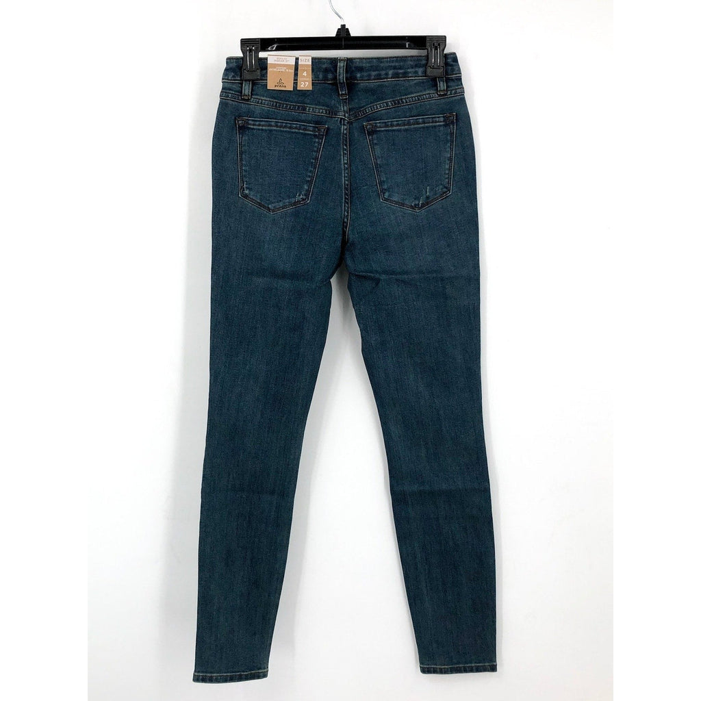 PRANA Womens Sienna Mid Rise Skinny Jeans 27x31 US 4 True Blue Stretch Denim NWT