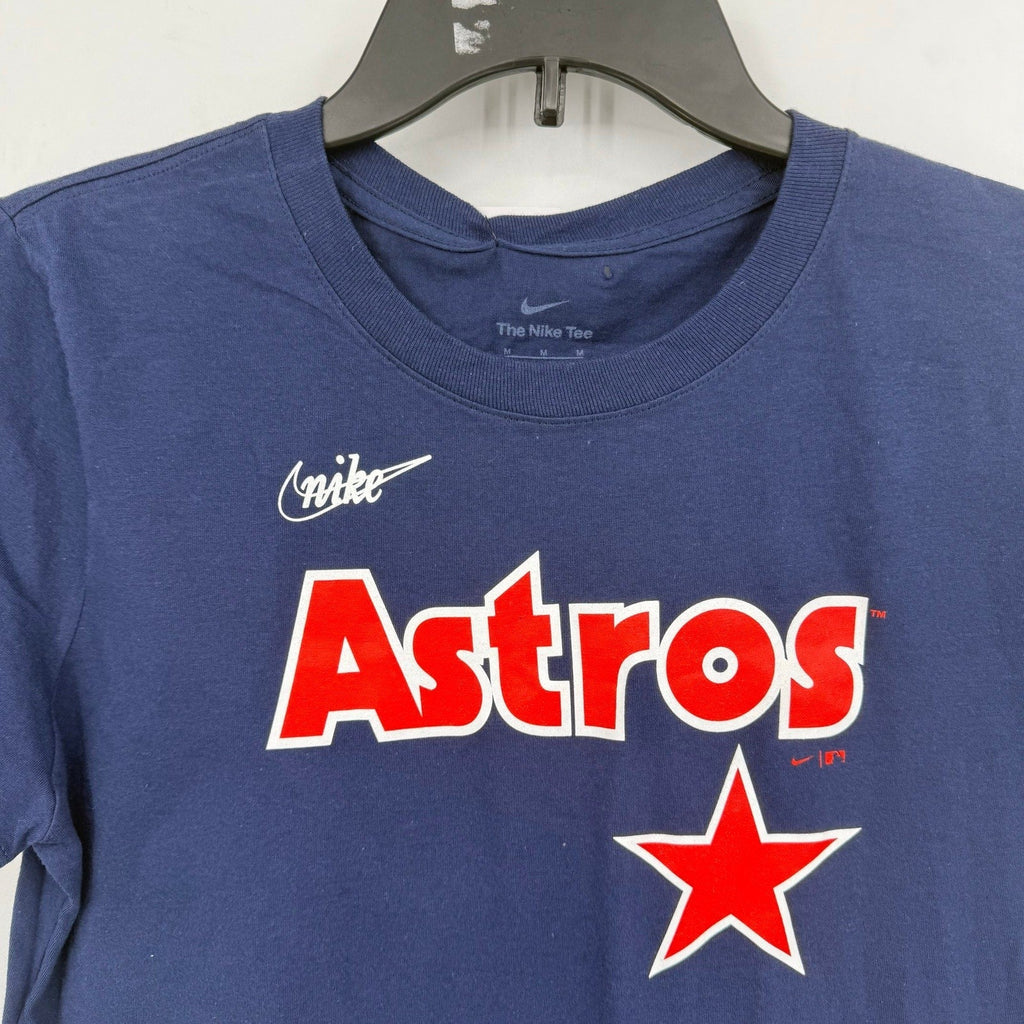 NIKE Women Houston Astros Tee Medium Navy Blue Cooperstown Wordmark NWT