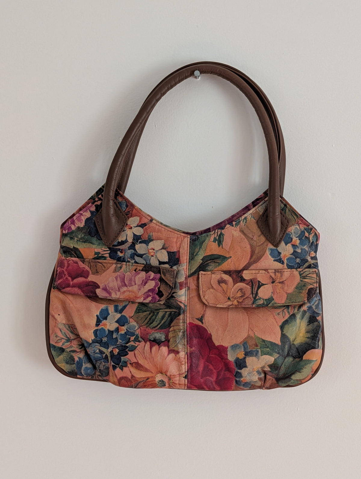 Ana Perico Argentina Genuine Leather Floral Shoulder Bag