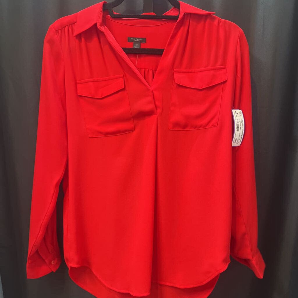 Ann Taylor NWT LS 2 Pocket TOPS XSp