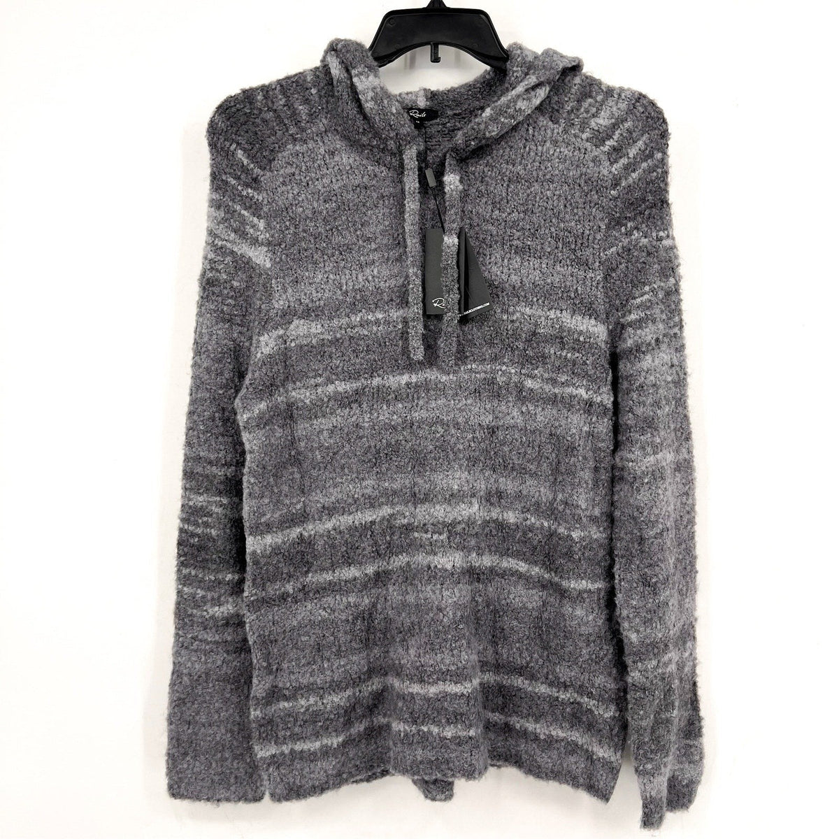 RAILS Men's Long Sleeve Rollins Hoodie Sweater Medium Storm Gray Boucle Knit NWT