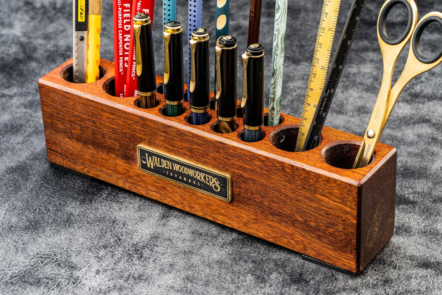 Wood Desk Organizer - Pen and Tool Holder - Mahogany