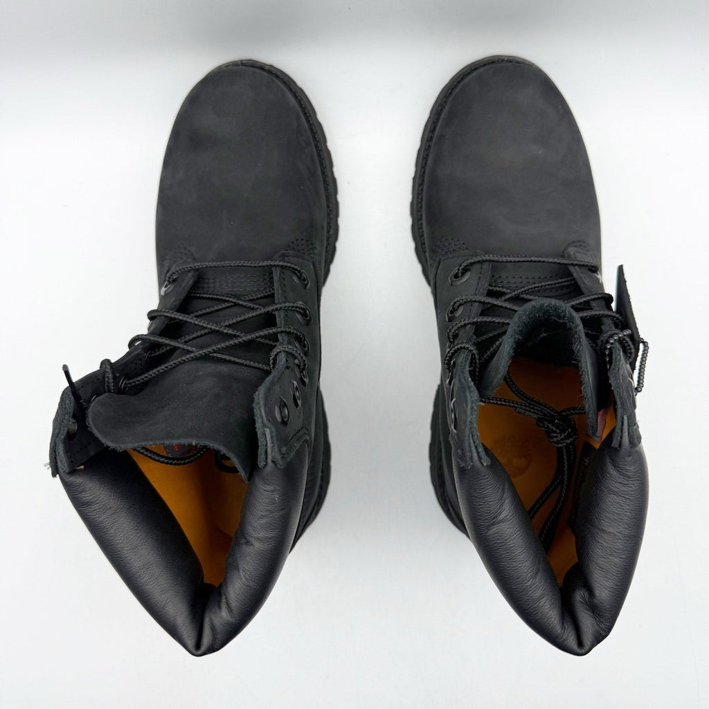 Timberland Premium Womens 6" Ankle Boots Size 6.5 Black Nubuck Leather WP NIB