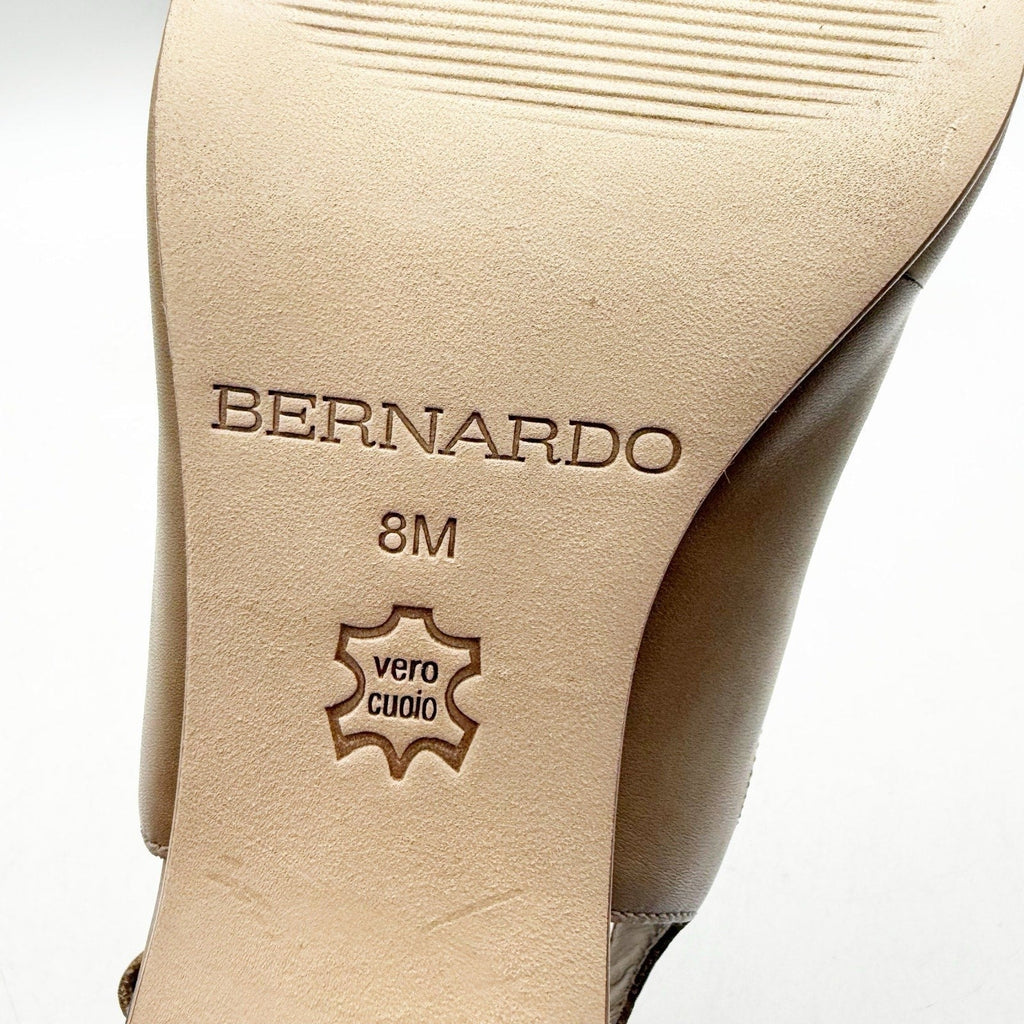 Bernardo Womens Lainey Heeled Sandals Size 8 M Tan Beige Leather NWOB