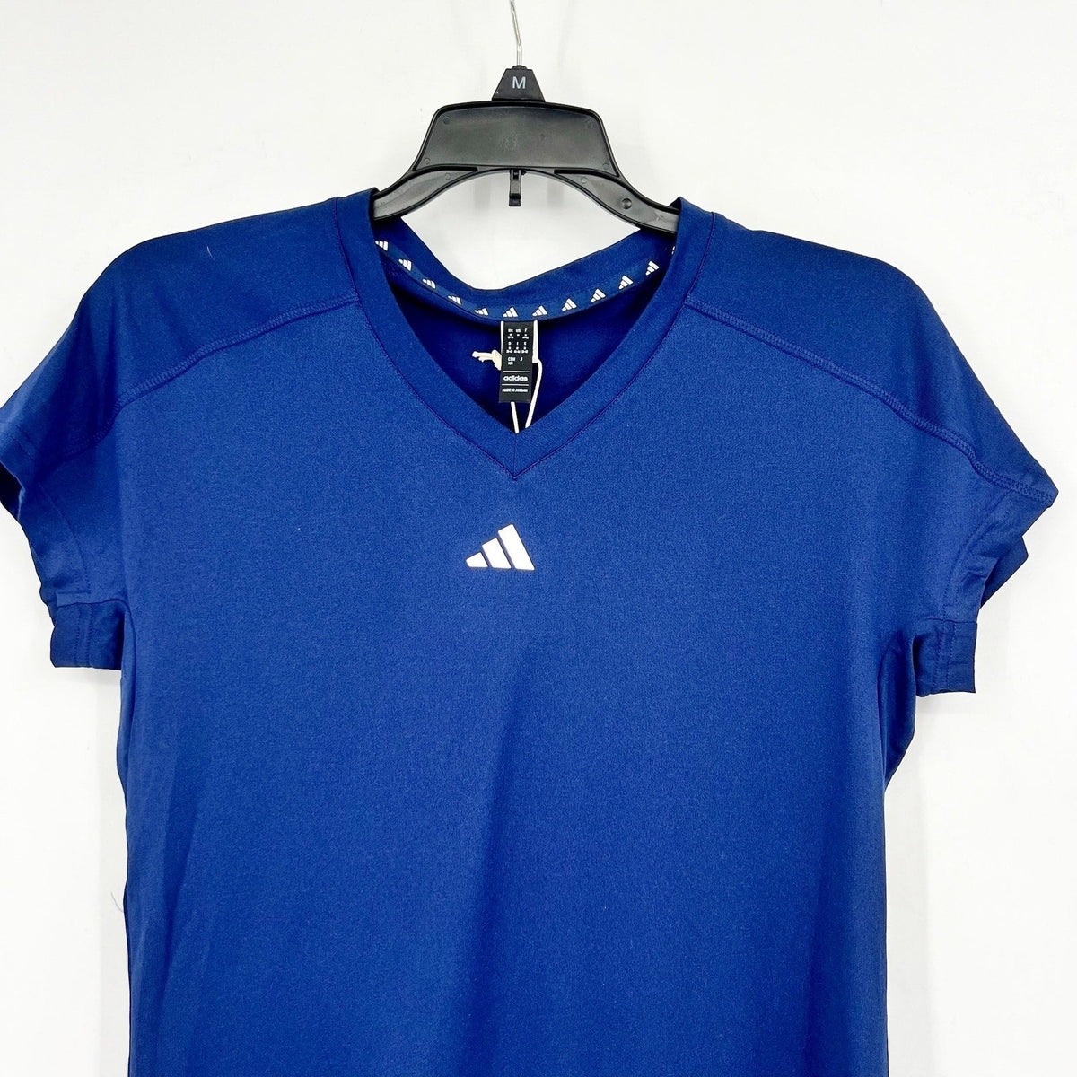 ADIDAS Women's Train Essentials V-Neck Tee Medium Dark Blue Short Sleeve NWT