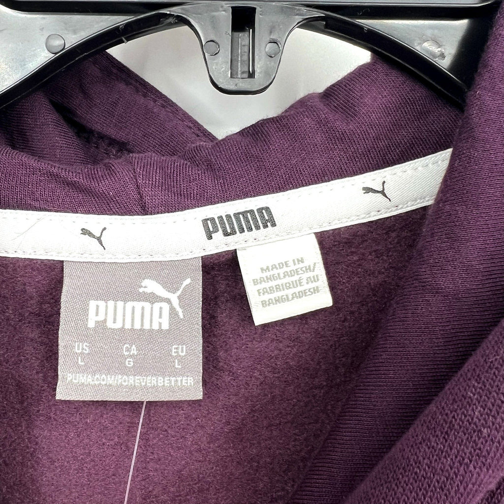 PUMA Womens Essentials Big Logo Hoodie Large Purple Sweatshirt Midnight Plum NWT
