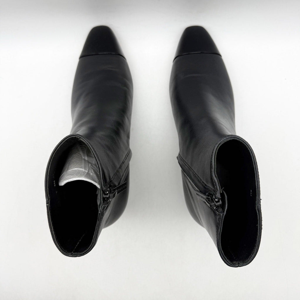 Veronica Beard Womens Cecile Ankle Booties Size 5 M Black Leather Cap Toe NIB