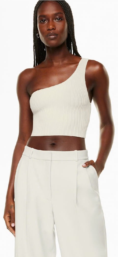 Aritzia Babaton Sculpt Knit One Shoulder Crop Tank (L)