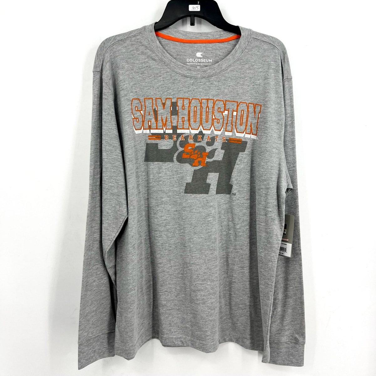 COLOSSEUM Mens Sam Houston State Bearkats Tee Large Grey Long Sleeve NWT