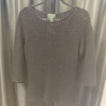 Lauren RL Hand Knit 3/4 Slv Cotton SWEATERS L