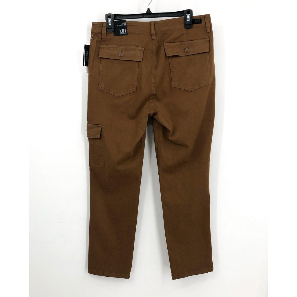 KUT FROM THE KLOTH Cargo Pants Size 12 Brown Autumn Ankle Straight Leg NWT