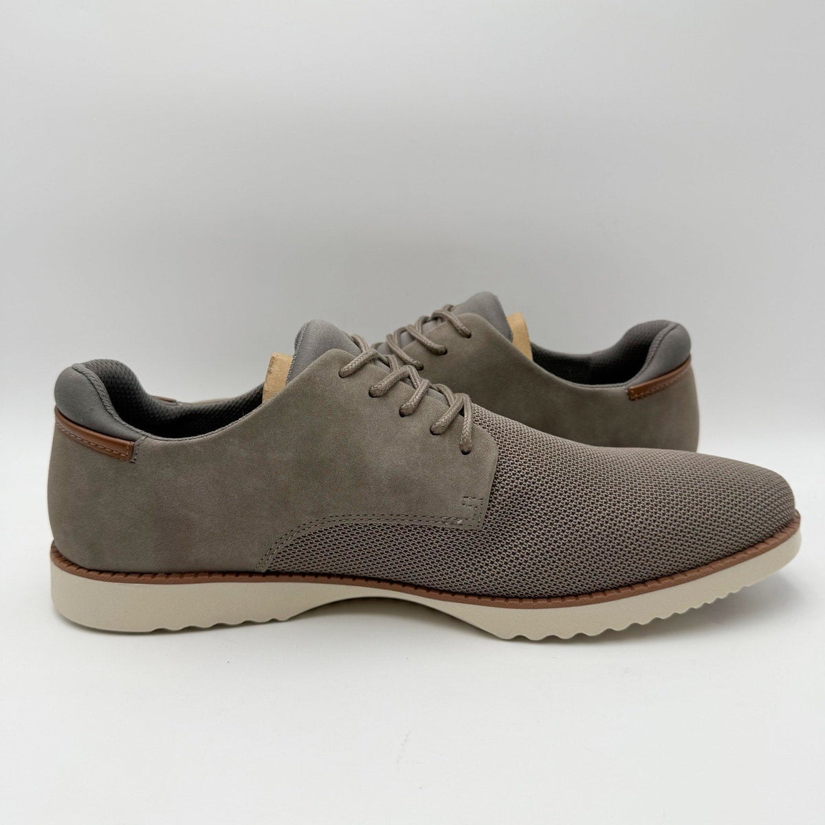 Dr. Scholls Mens Sync Oxford Shoes Size 13 M EU 47.5 Grey Knit Faux Leather NIB