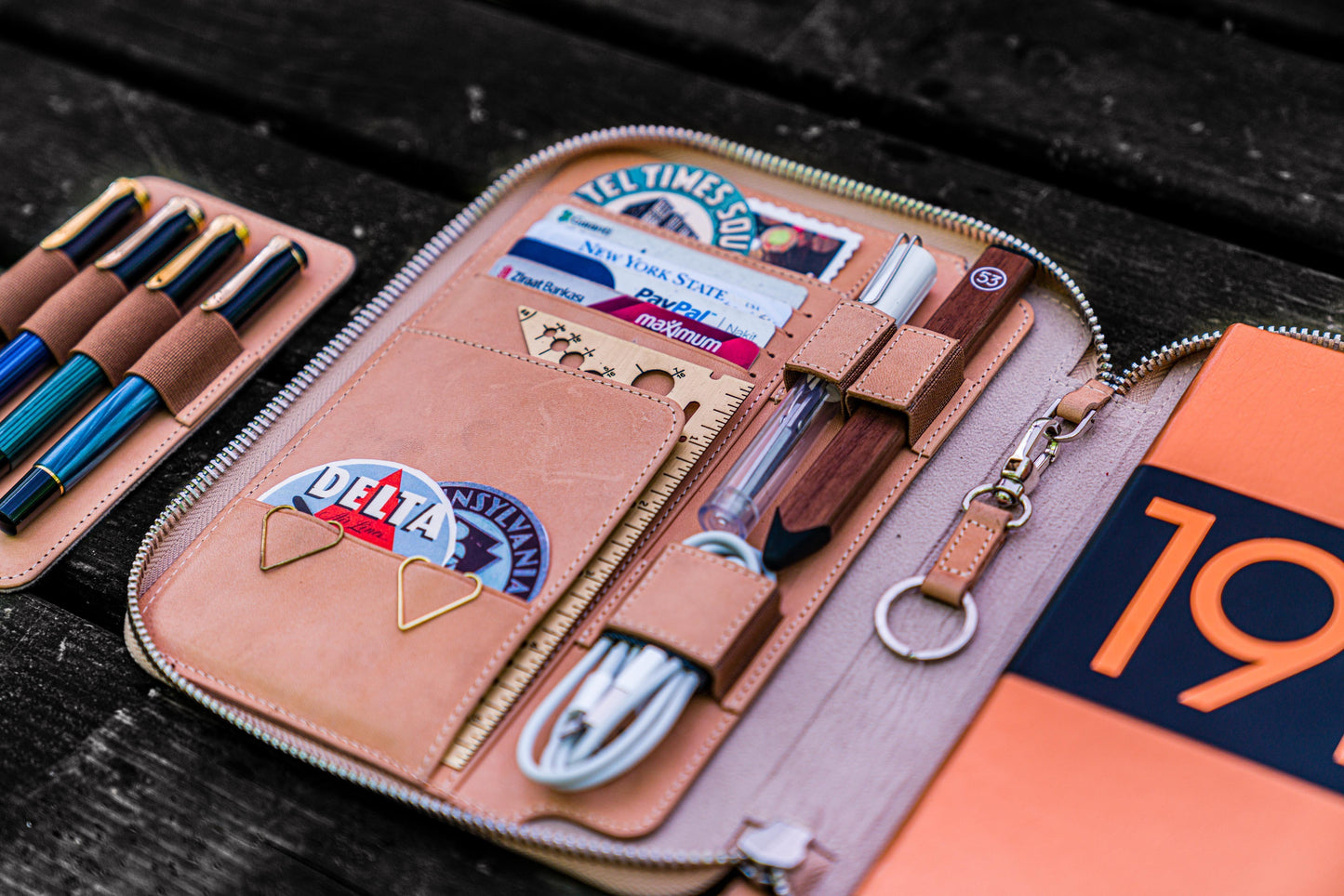 Leather Zippered A5 Leuchtturm1917 Notebook Folio - Undyed Leather