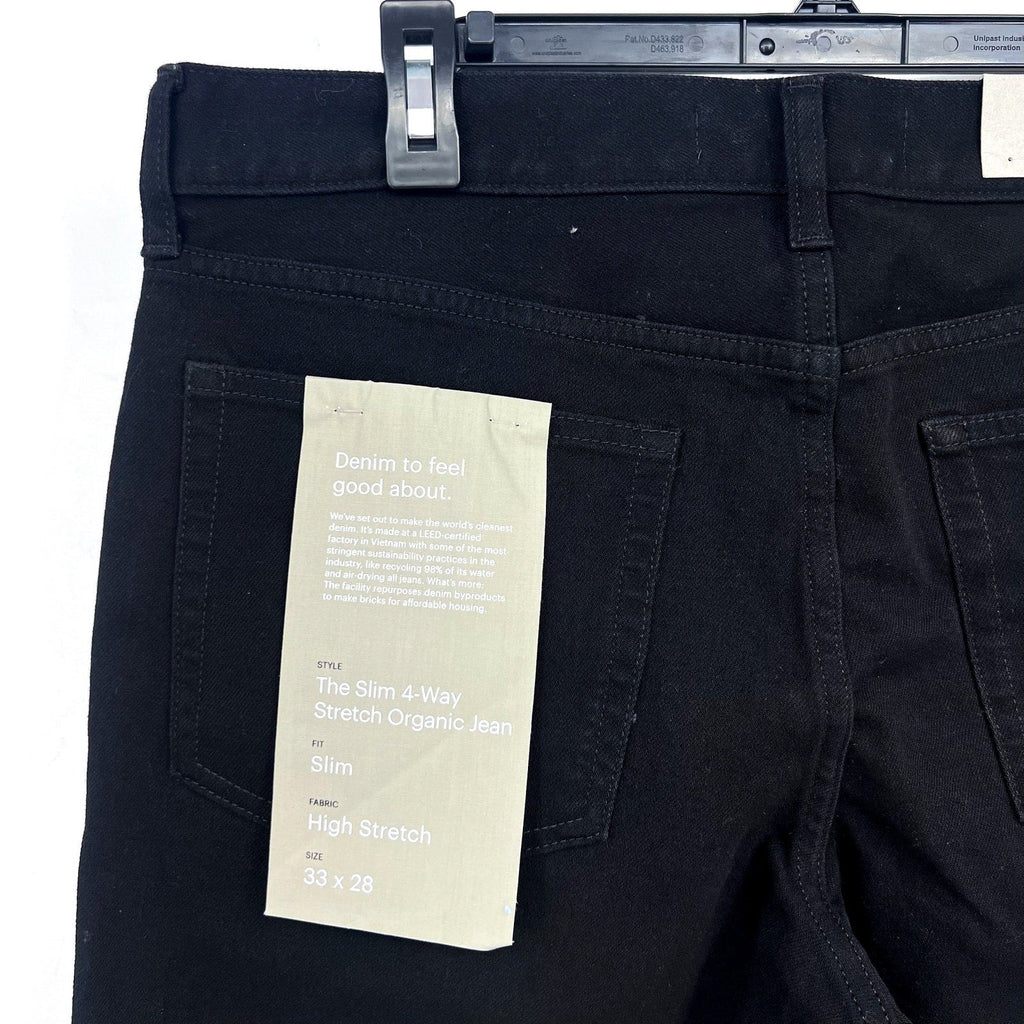 EVERLANE Men's Slim 4-Way Stretch Jeans 33x28 Black Uniform Organic Cotton NWT