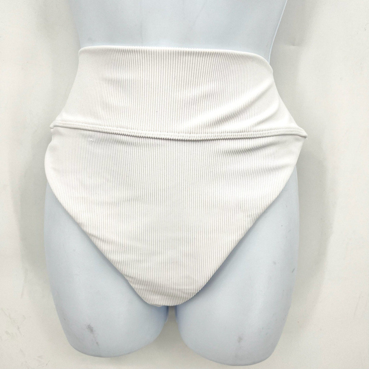 BEACH RIOT Women's Highway Bikini Bottom Large White Ribbed Knit NWT