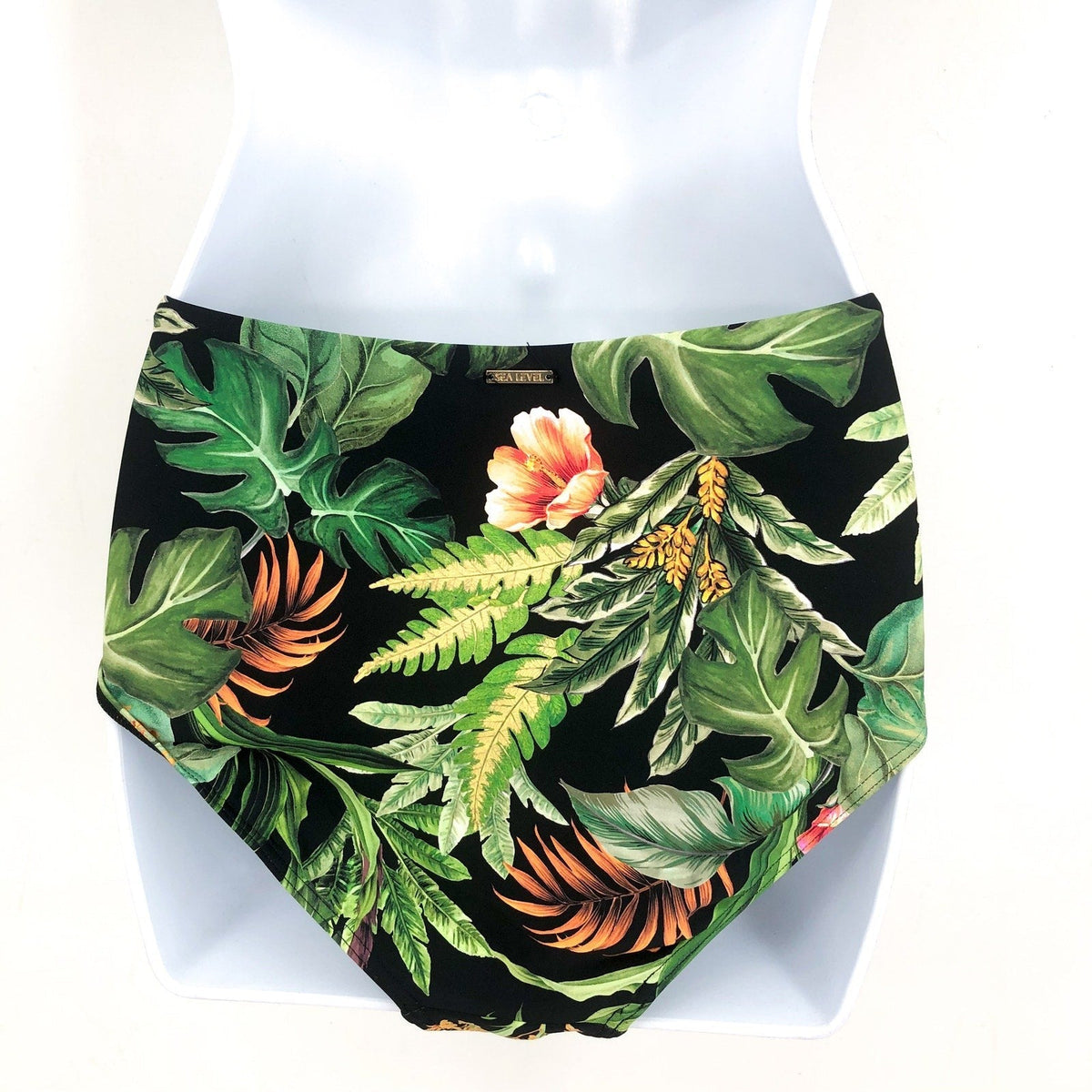 SEA LEVEL SWIM Lotus Cross Front Multi-fit Bikini Set Size 6 Black Green NWT