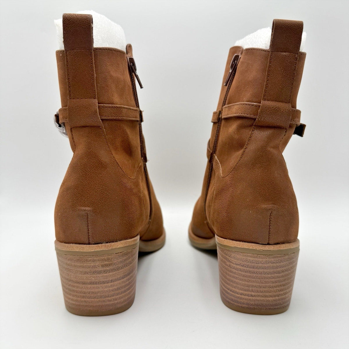 MIA Womens Santina Western Ankle Boots US 9.5 Brown Suede NWOB