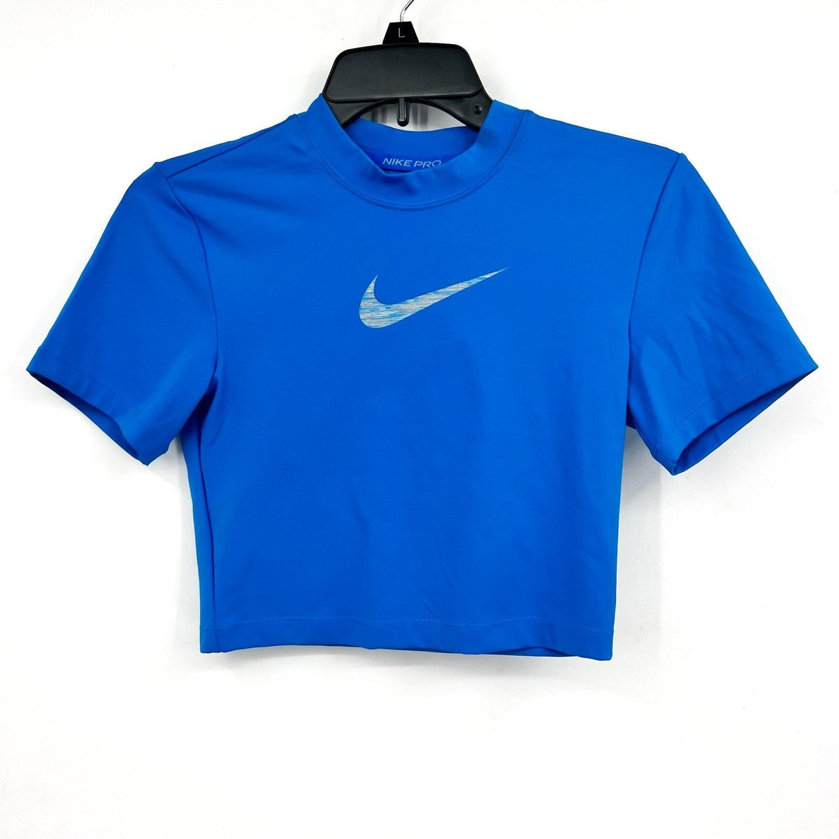 NIKE PRO Women's Dri-FIT Short-Sleeve Cropped Top XS Royal Blue Tee NWT
