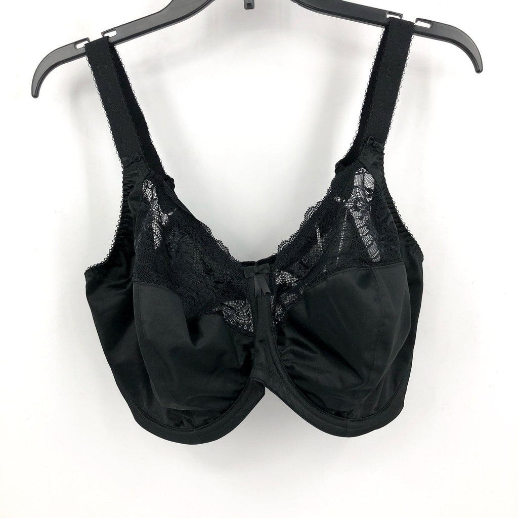ELOMI Women's Morgan Underwired Banded Bra 38L Black Full Cup 4111 NWT