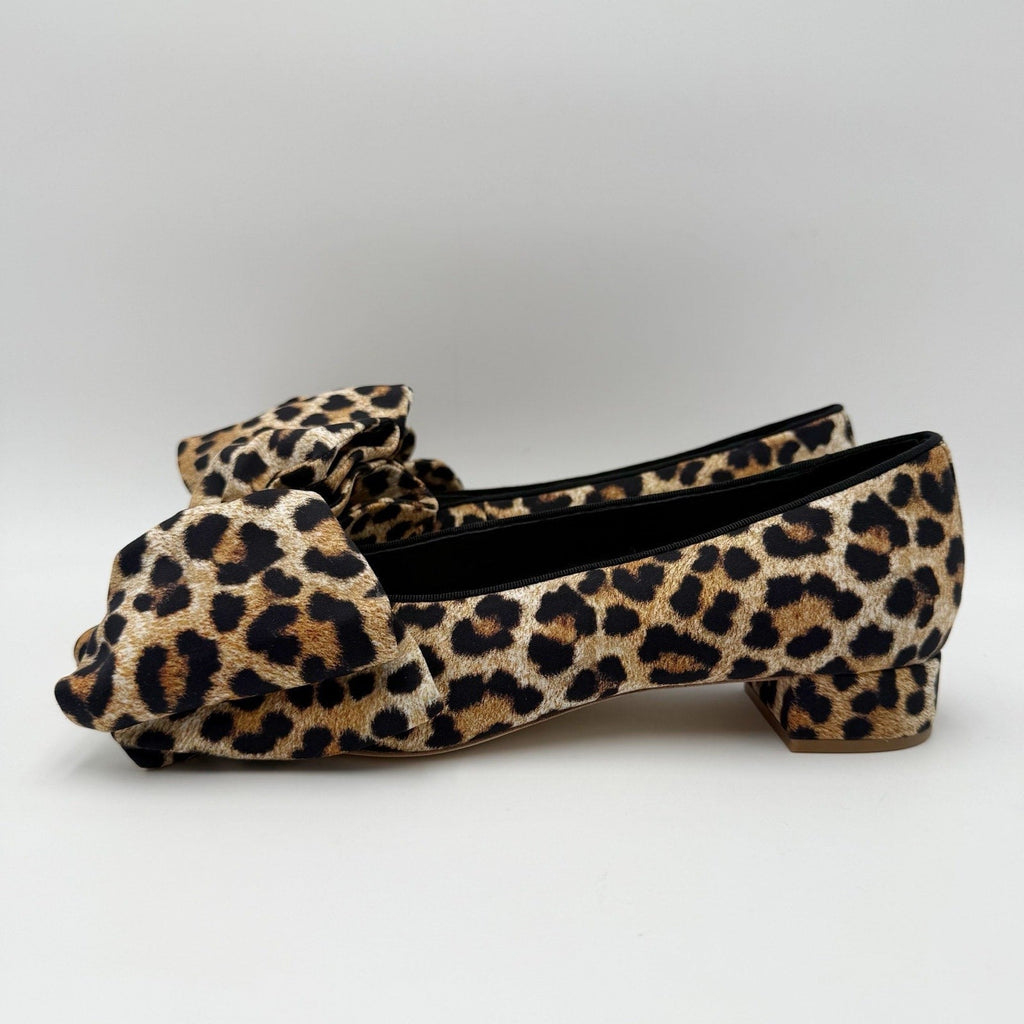 Loeffler Randall Womens Noa Heels Size 9.5 B Black Brown Leopard Bow NIB