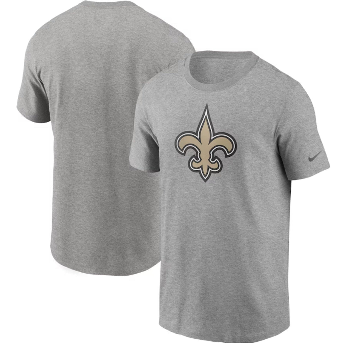 NIKE Mens New Orleans Saints Logo Tee Medium Heather Grey Short Sleeve NWT